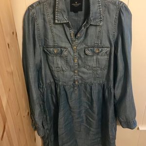 Denim long sleeve dress